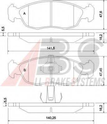 A.B.S. 36978OE Комплект гальмівних колодок, дискове гальмо