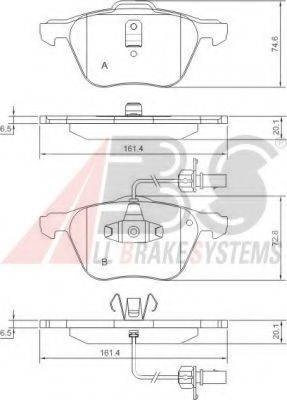 A.B.S. 37240 Комплект гальмівних колодок, дискове гальмо