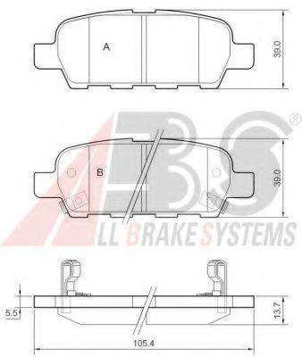 A.B.S. 37321 Комплект гальмівних колодок, дискове гальмо