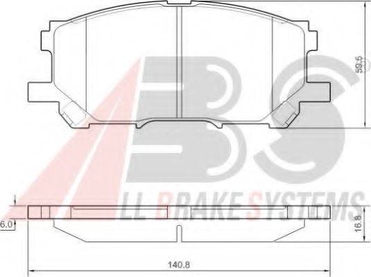 A.B.S. 37458OE Комплект гальмівних колодок, дискове гальмо