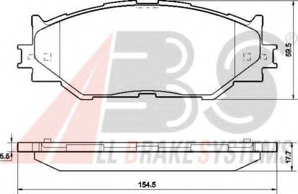 A.B.S. 37547 Комплект гальмівних колодок, дискове гальмо