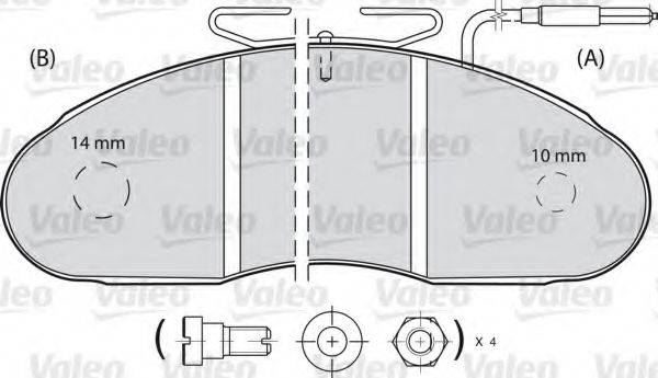 VALEO 541652 Комплект гальмівних колодок, дискове гальмо