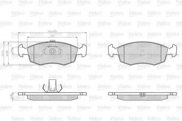 VALEO 872907 Комплект гальмівних колодок, дискове гальмо