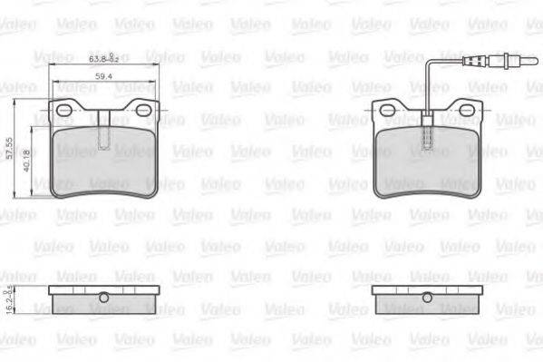 VALEO 872279 Комплект гальмівних колодок, дискове гальмо