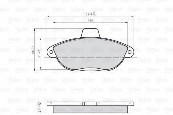 VALEO 872042 Комплект гальмівних колодок, дискове гальмо