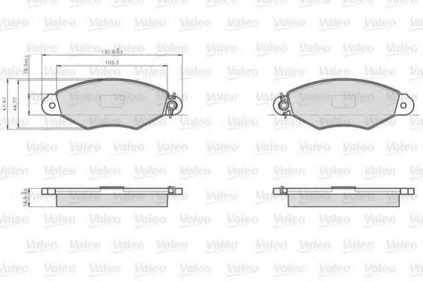 VALEO 872981 Комплект гальмівних колодок, дискове гальмо