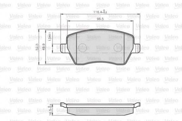 VALEO 872973 Комплект гальмівних колодок, дискове гальмо