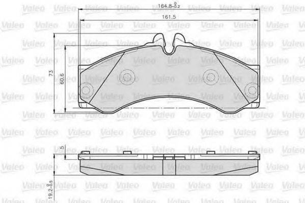 VALEO 873153 Комплект гальмівних колодок, дискове гальмо