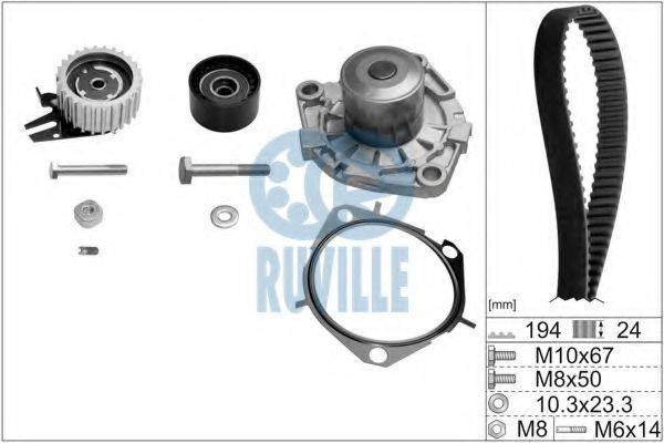 RUVILLE 56036701 Водяний насос + комплект зубчастого ременя