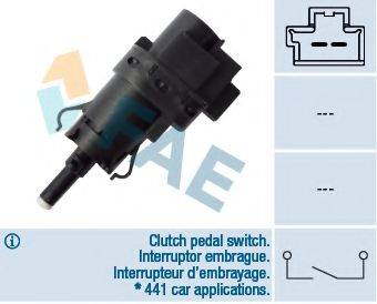 FAE 24847 Вимикач ліхтаря сигналу гальмування; Вимикач, привід зчеплення (керування двигуном)