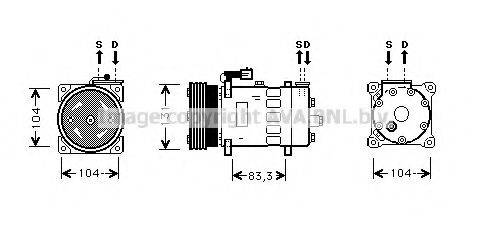 AVA QUALITY COOLING AUK156 Компресор, кондиціонер