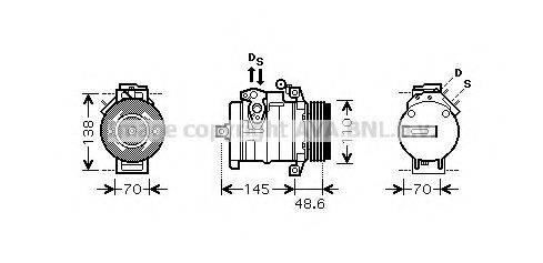 AVA QUALITY COOLING BWAK334 Компресор, кондиціонер