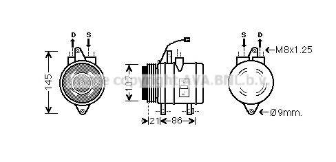 AVA QUALITY COOLING DWK097 Компресор, кондиціонер