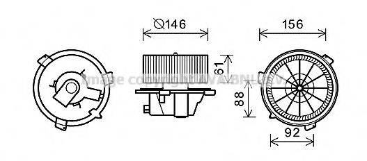 AVA QUALITY COOLING FT8418 Електродвигун, вентиляція салону