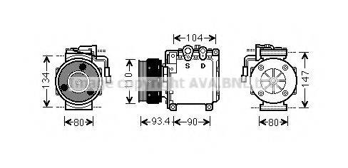 AVA QUALITY COOLING MTAK212 Компресор, кондиціонер