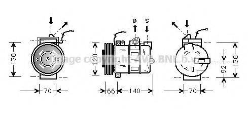 AVA QUALITY COOLING PRK040 Компресор, кондиціонер