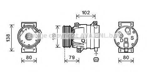 AVA QUALITY COOLING RTK474 Компресор, кондиціонер