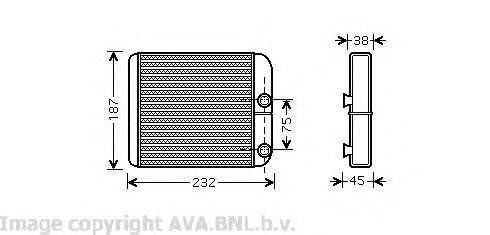 AVA QUALITY COOLING VO6129 Теплообмінник, опалення салону