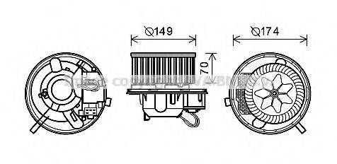 AVA QUALITY COOLING VW8339 Електродвигун, вентиляція салону