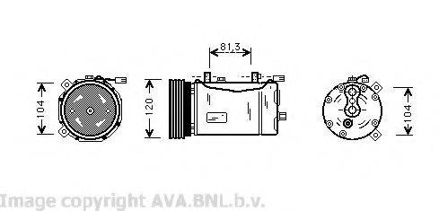 AVA QUALITY COOLING VWK172 Компресор, кондиціонер