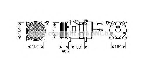 AVA QUALITY COOLING VWK288 Компресор, кондиціонер