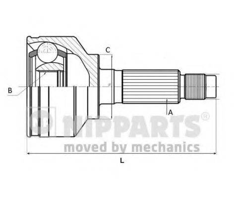 NIPPARTS J2820910 Шарнірний комплект, приводний вал