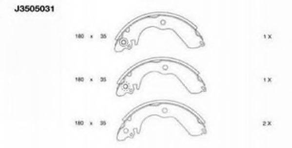 NIPPARTS J3505031 Комплект гальмівних колодок