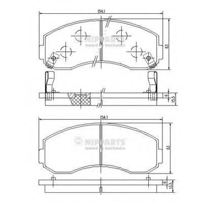 NIPPARTS J3600101 Комплект гальмівних колодок, дискове гальмо