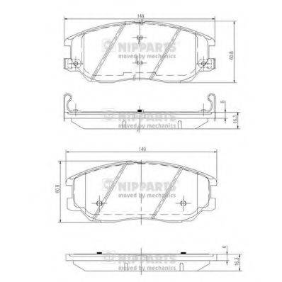 NIPPARTS J3600327 Комплект гальмівних колодок, дискове гальмо