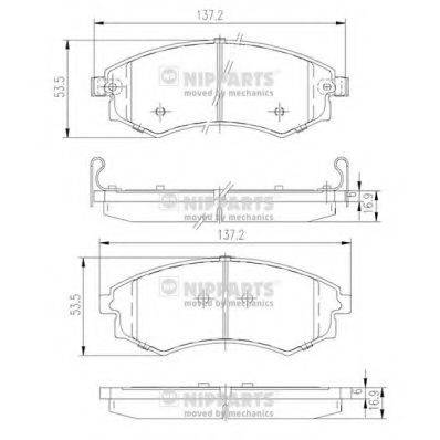 NIPPARTS J3600401 Комплект гальмівних колодок, дискове гальмо