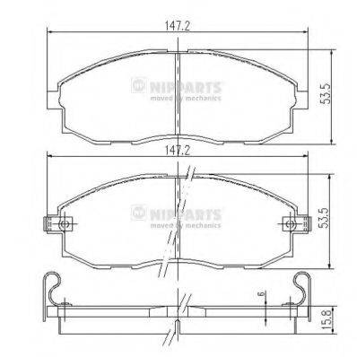 NIPPARTS J3600521 Комплект гальмівних колодок, дискове гальмо