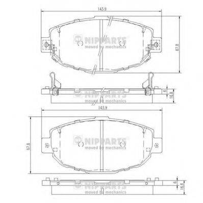 NIPPARTS J3602087 Комплект гальмівних колодок, дискове гальмо