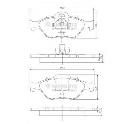 NIPPARTS J3603065 Комплект гальмівних колодок, дискове гальмо