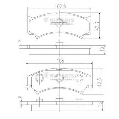 NIPPARTS J3606014 Комплект гальмівних колодок, дискове гальмо