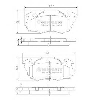 NIPPARTS J3607010 Комплект гальмівних колодок, дискове гальмо