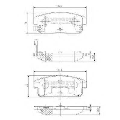 NIPPARTS J3613018 Комплект гальмівних колодок, дискове гальмо