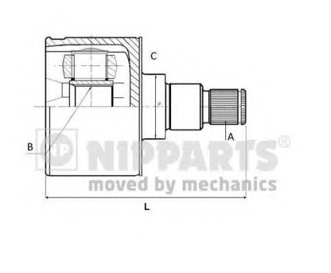 NIPPARTS N2830902 Шарнірний комплект, приводний вал