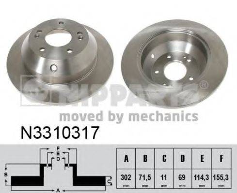 NIPPARTS N3310317 гальмівний диск