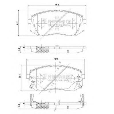 NIPPARTS N3600330 Комплект гальмівних колодок, дискове гальмо