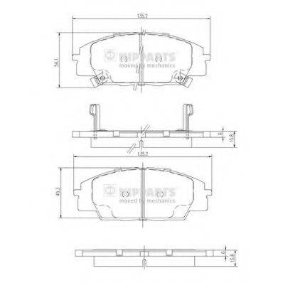 NIPPARTS J3604055 Комплект гальмівних колодок, дискове гальмо