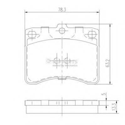 NIPPARTS J3606005 Комплект гальмівних колодок, дискове гальмо