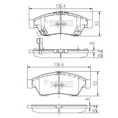 NIPPARTS J3608024 Комплект гальмівних колодок, дискове гальмо