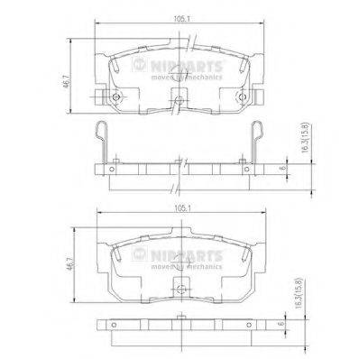 NIPPARTS J3611034 Комплект гальмівних колодок, дискове гальмо