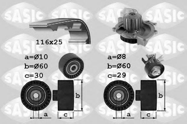 SASIC 3900035 Водяний насос + комплект зубчастого ременя