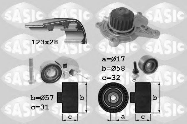 SASIC 3906039 Водяний насос + комплект зубчастого ременя