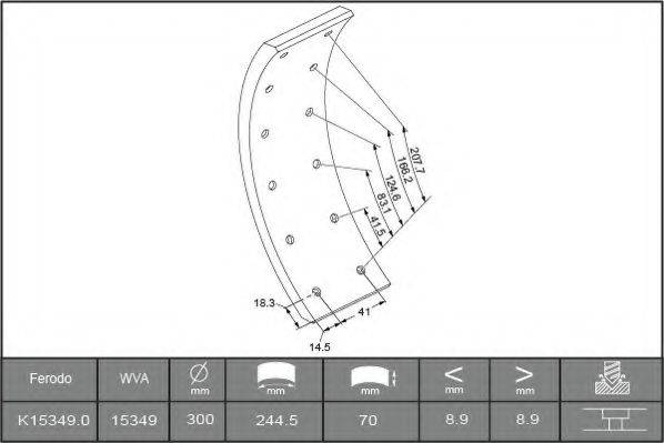 BERAL 1534909006015493 Комплект гальмівних черевиків, барабанні гальма