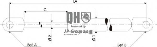 JP GROUP 4381202309 Газова пружина, заднє скло