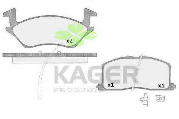 KAGER 350598 Комплект гальмівних колодок, дискове гальмо