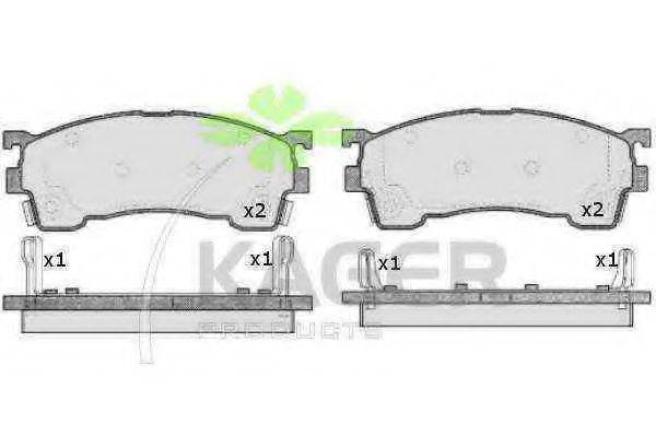 KAGER 350623 Комплект гальмівних колодок, дискове гальмо