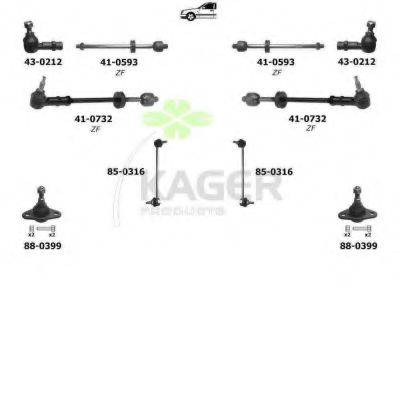 KAGER 800744 Підвіска колеса